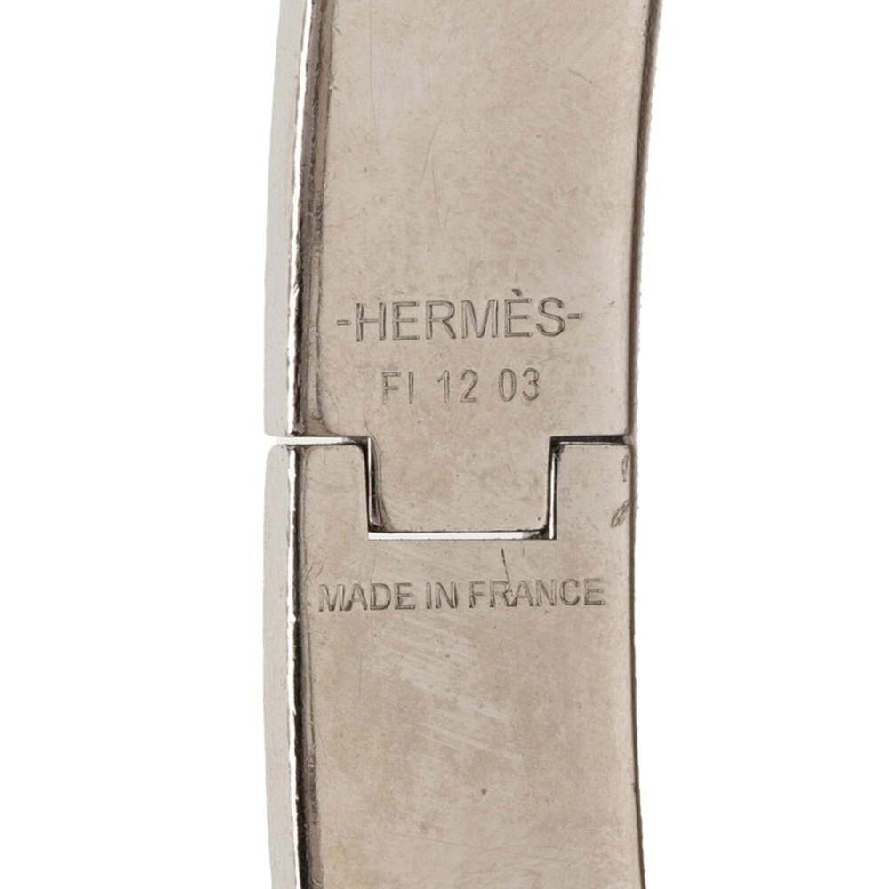 Hermes Click H PM Bangle Bracelet, Silver, Black Metal, Women's - Picture 4 of 5